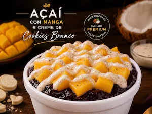 Açaí, manga e creme de cookies 300ml