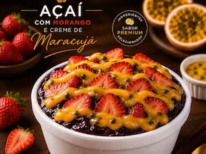 Açaí, morango e creme de maracujá 300ml