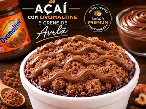 Açaí, Ovomaltine e creme de avelã 300ml